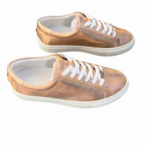 J/Slide NYC Rose Gold Met Leather Women’s Shoes - Picture 10 of 14